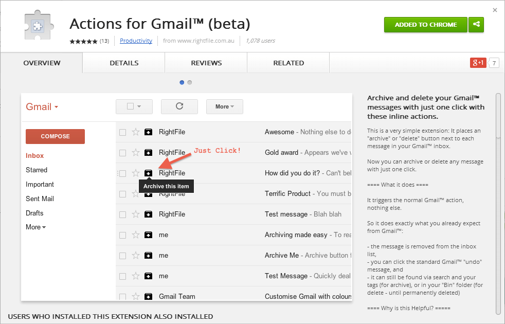 Actions for Gmail™